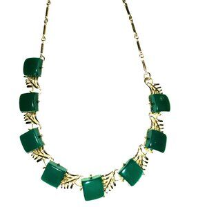 Vintage 60's Jade Green Coro Thermostat Necklace Good Condition Clean